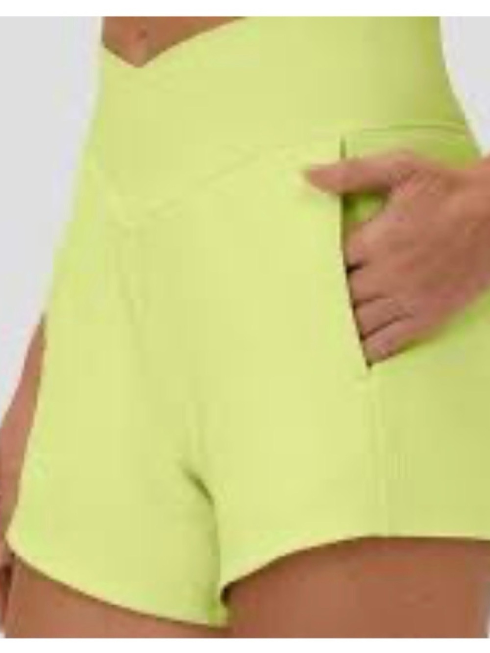 Halara Crossover Ribbed Pocket Shorts 4” Inseam NEW Extra Large XL Bright Yellow